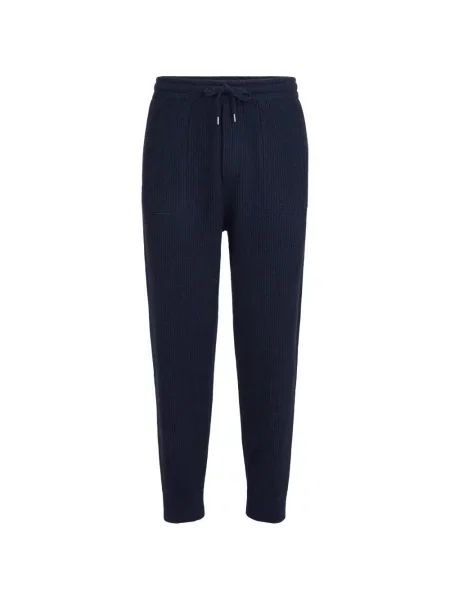 Pantaloni de jogging Brunello Cucinelli din cașmir albastru