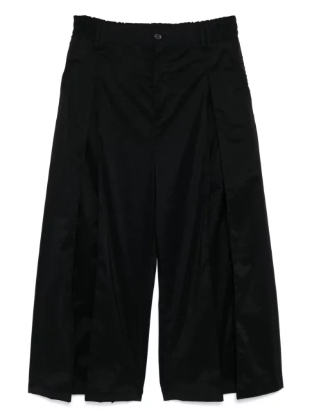 Plisované zkrácené široké kalhoty Songzio černé