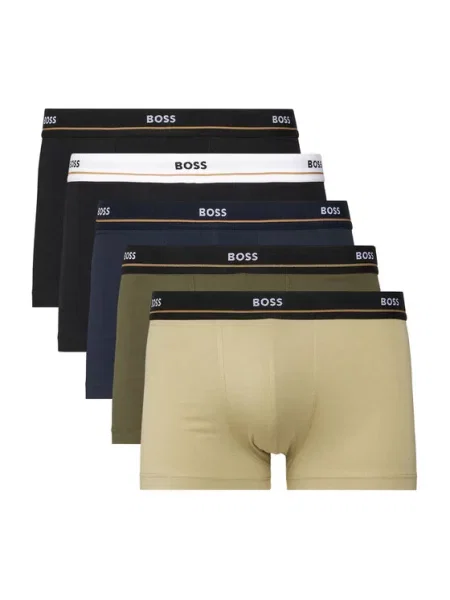 BOSS Boxerky pánske s elastanom Trunk 5P Essential zelená