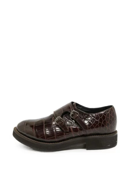 Oxford Brunello Cucinelli din țesătură twill cu bretele maro