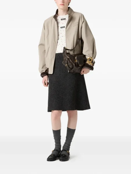 Top Miu Miu cu model floral alb