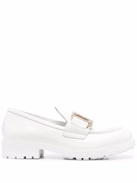 Кожени лоуфъри Love Moschino бяло