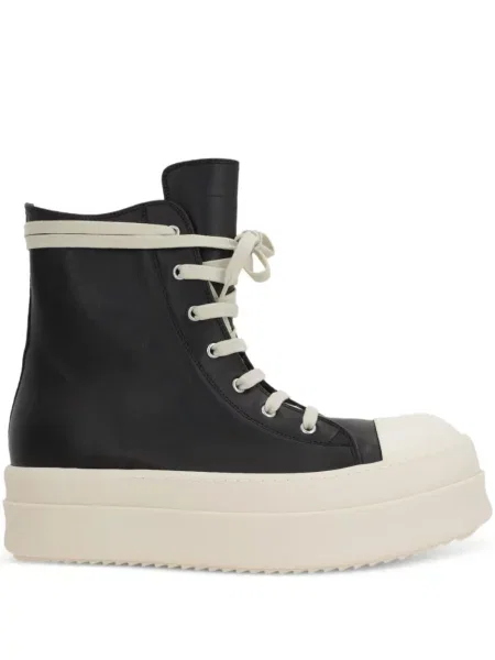 Sneakerși Rick Owens cu șireturi cu platformă din dantelă negru