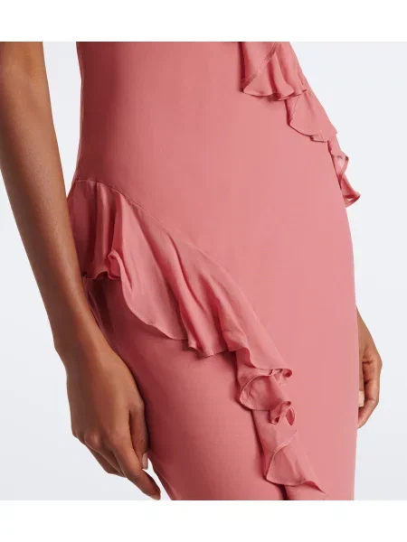Rochie De La Vali cu volane roz