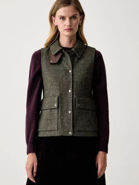 Barbour vestă pentru femei din lână Joyce verde