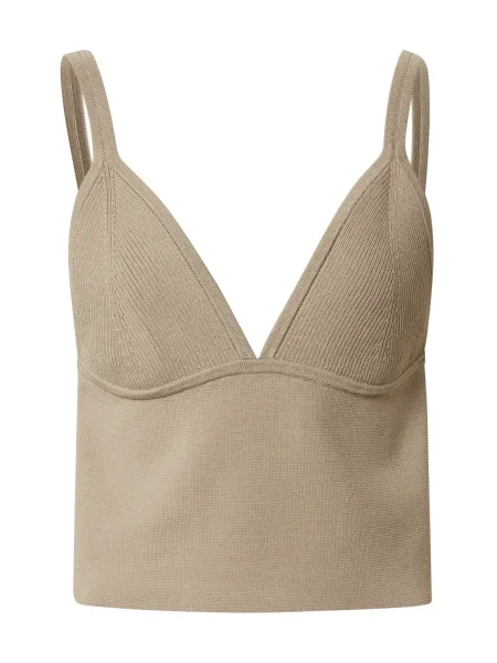 JUST FEMALE Top brodat Braga' bej