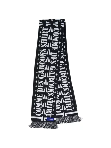 Шал Comme Des Garçons Shirt с ресни черно