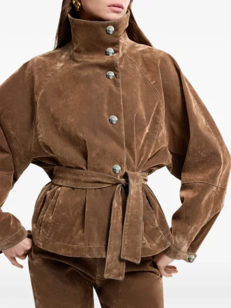 Cu centură geacă de blugi Elie Saab maro
