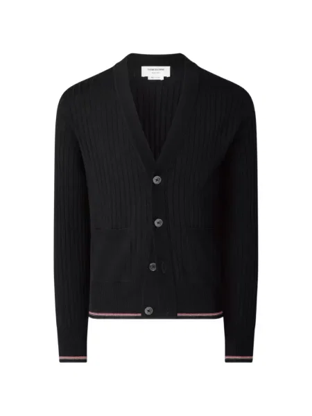 Cardigan Thom Browne cu dungi negru