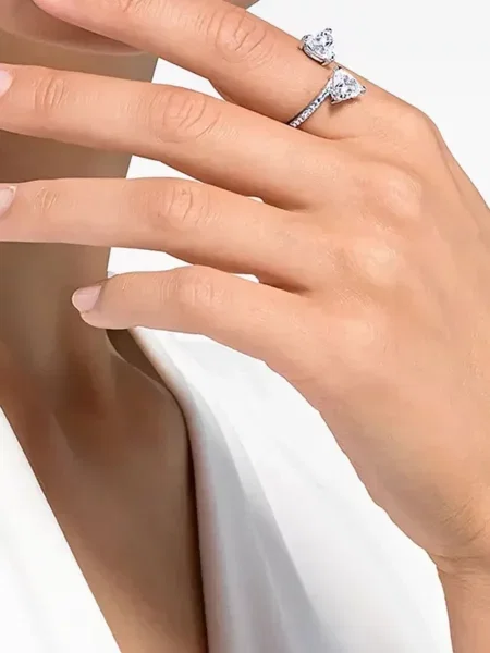 Inel Swarovski de cristal argintiu