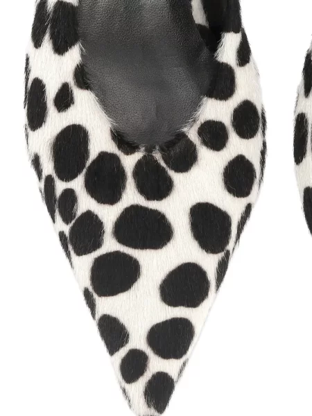 Pantofi cu toc Rotate Birger Christensen slingback cu blană alb