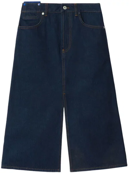 Fustă din denim Burberry până la genunchi albastru