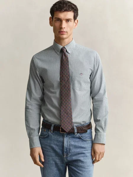 Gant Koszula Mężczyźni Regular Fit M zielony