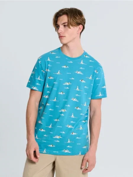 Sinsay Koszulka ze wzorem The Simpsons niebieski