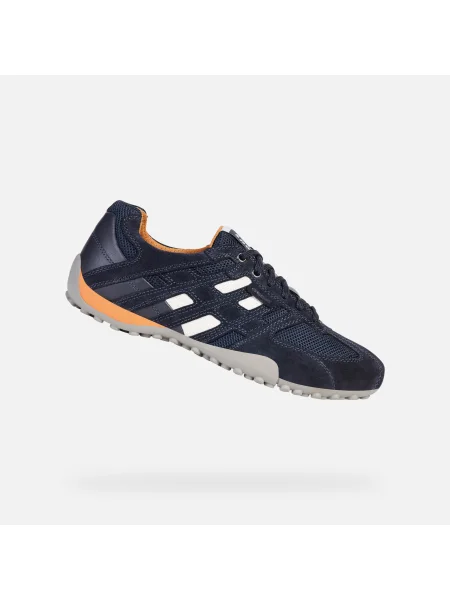 Pantofi Geox cu model piele de șarpe alb