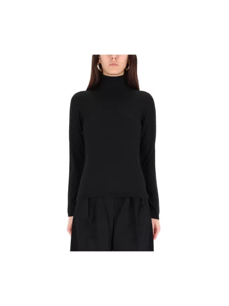 Lniany sweter z golfem Max Mara czarny