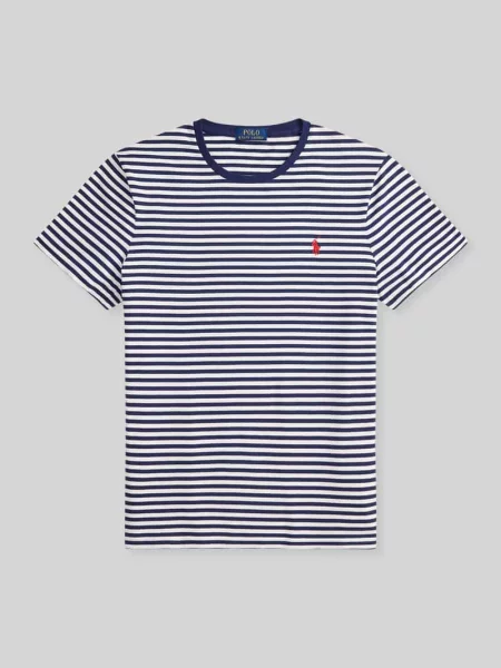 T-shirt Slim Fit z czystej bawełny Polo Ralph Lauren niebieska
