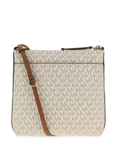 Geanta crossbody Michael Michael Kors din piele cu autograf maro