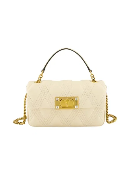 Mała torebka skórzana Valentino Garavani skórzana biała