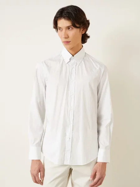 Brunello Cucinelli Koszula Slim Fit weiss biała