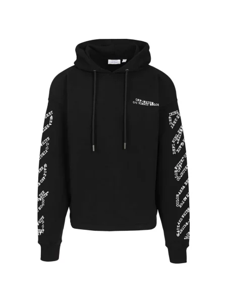 Raštuotas džemperis su gobtuvu Off-white balta