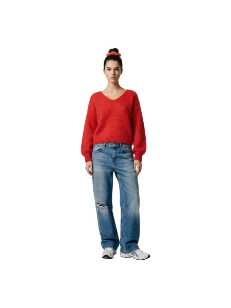 Sweter American Dreams wełniany czerwony