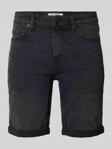 Szorty jeansowe o kroju regular fit z mieszanki bawełny z dodatkiem model SPY' Only & Sons czarne