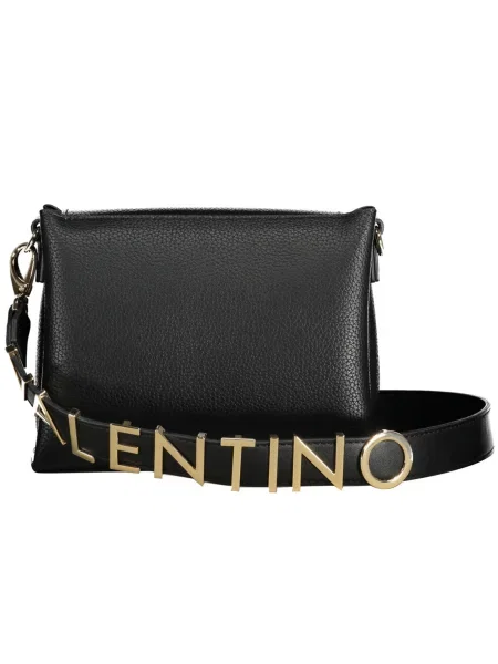 Lniana torebka Valentino By Mario Valentino czarna