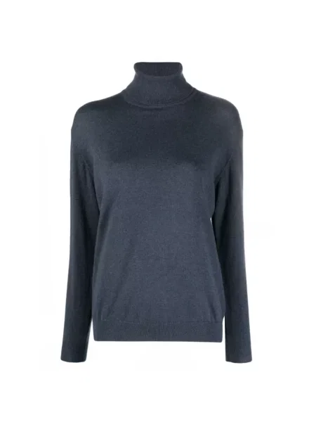Sweter z golfem Brunello Cucinelli z kaszmiru do golfa niebieski