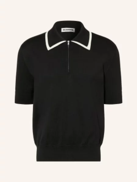 Jil Sander Pletené Polo Tričko černá