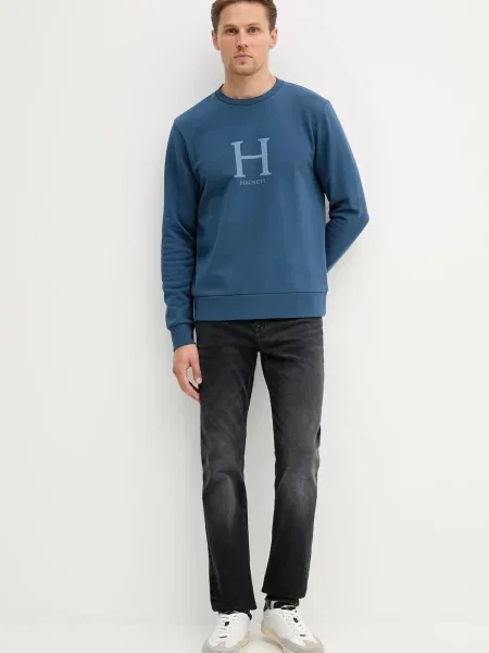 Hackett London bluza z nadrukiem niebieski
