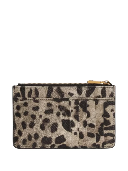 Portofel Dolce & Gabbana cu imagine cu model leopard maro