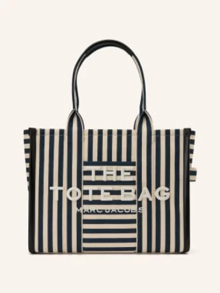 Marc Jacobs Torba Na Zakupy The Large Tote Striped Canvas blau granatowa