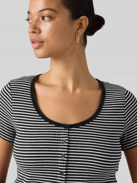 Levi's T-shirt z AUSTEN BUTTON THROUGH SS czarna