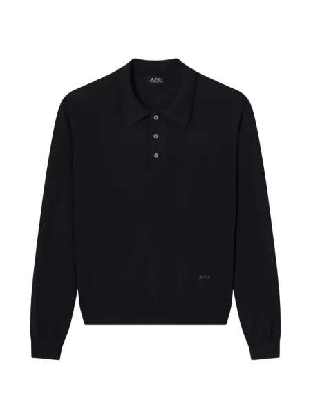 Lung tricou polo A.p.c. cu autograf negru