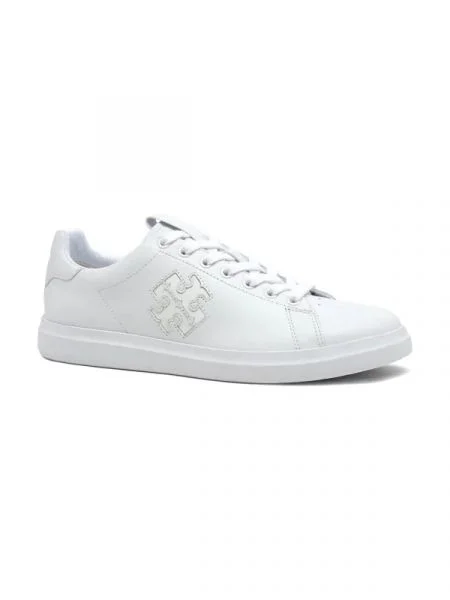 TORY BURCH De piele teniși DOUBLE T HOWELL COURT alb