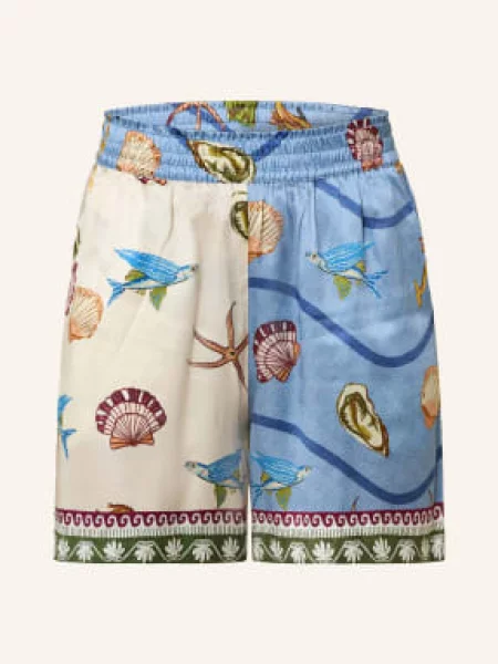 Lilienfels Szorty Jedwabne weiss niebieskie