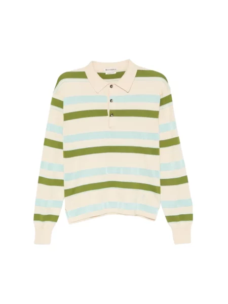 Dzianinowa koszulka polo Jw Anderson w paski z paskiem