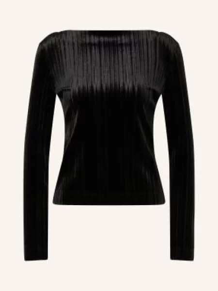 Esthé Koszulka Z Długim Rękawem Z Aksamitu schwarz czarna