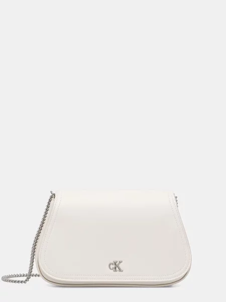 Calvin Klein geantă crossbody pentru femei cu imitație de piele alb