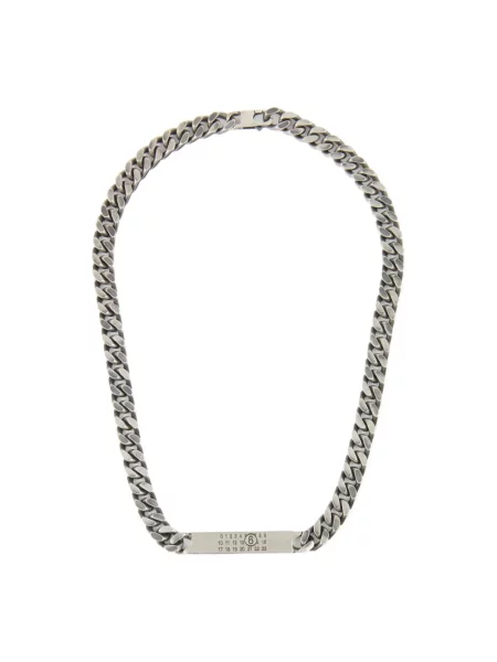 Naszyjnik Mm6 Maison Margiela z logo szary