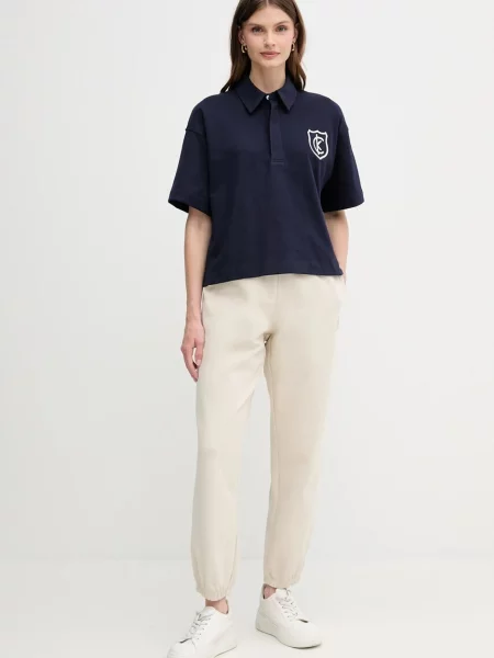 Bombažen polo Calvin Klein Jeans mornarsko modra