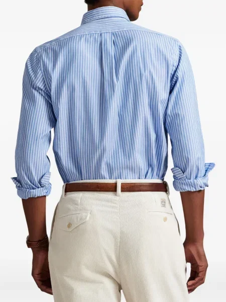Ριγέ polo Polo Ralph Lauren με κουκούλα με αυτόγραφο λευκό