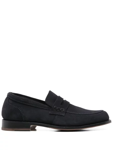 Pantofi loafer Tricker's din piele de căprioară albastru