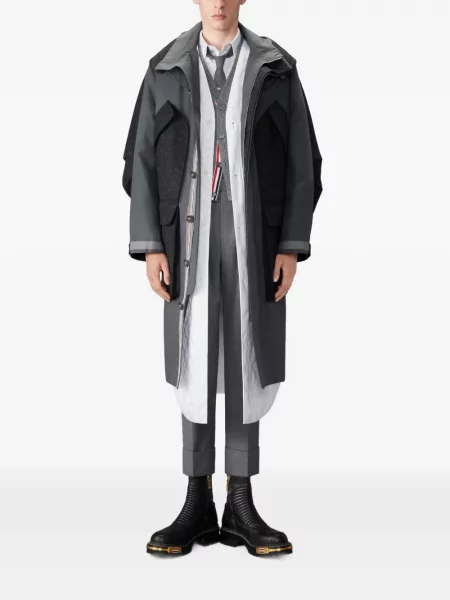 Cardigan Thom Browne de lână gri