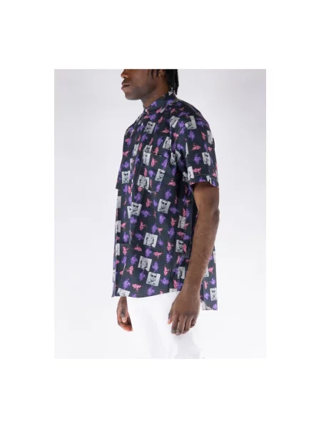 Koszula Comme Des Garcons z nadrukiem popelinowa