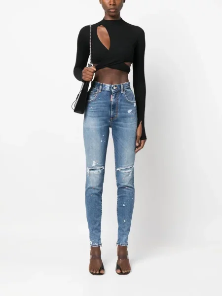 Liesas skinny fit džinsai Dsquared2 mėlyna