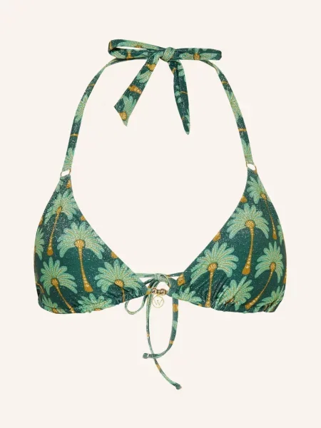 Watercult Trojúhelníkové Bikiny Tropical Muse S Třpytivou Nití zelená / tmavě / mátová žlutá