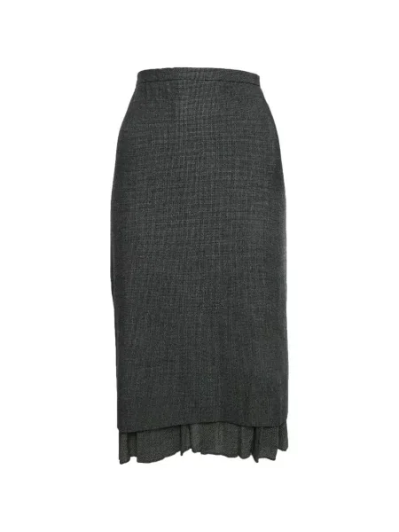 Fustă tip creion Max Mara cu model herringbone gri