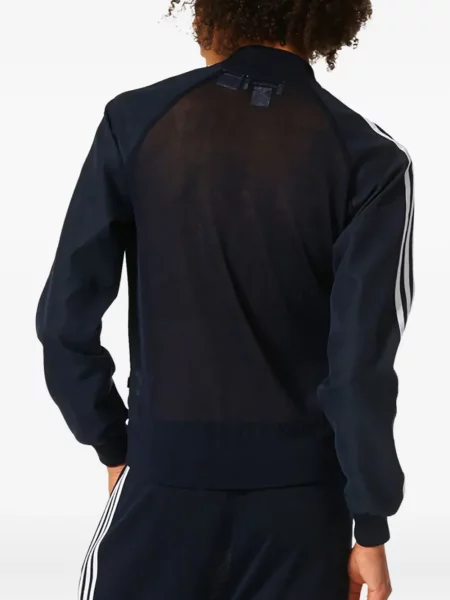 Legginsy Adidas do biegania z nadrukiem z dekoltem w serek czerwone